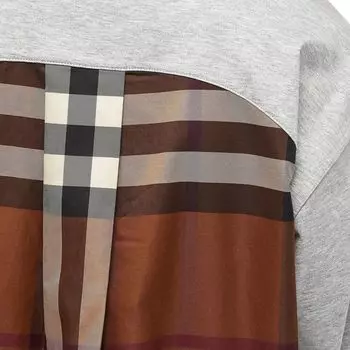 Burberry Футболка в клетку на спине, серый