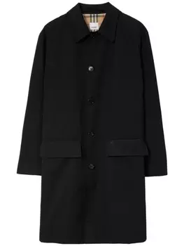 Burberry габардиновое однобортное пальто, черный