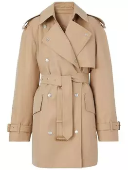 Burberry габардиновый тренч с поясом, коричневый