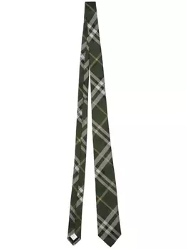Burberry галстук из шелковой ткани в клетку Nova, зеленый