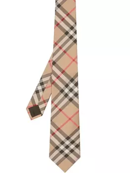 Burberry галстук в клетку Vintage Check, коричневый