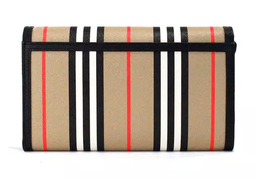 Burberry Hannah Icon Stripe Archive Женская кожаная сумка через плечо с кожаным кошельком E-Canvas, мультиколор