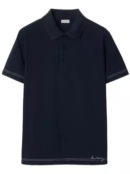 Burberry хлопковая рубашка-поло, синий