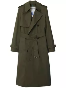 Burberry хлопковый тренчкот с зазубренными лацканами, зеленый
