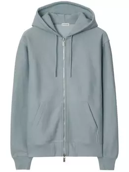 Burberry худи на молнии с логотипом, синий