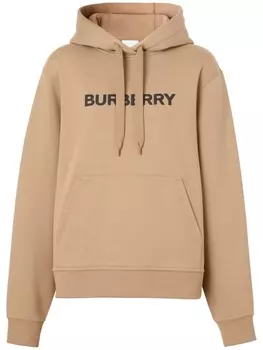 Burberry худи с кулиской и логотипом, нейтральный цвет