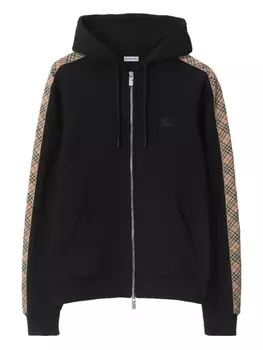 Burberry худи с отделкой в клетку, черный