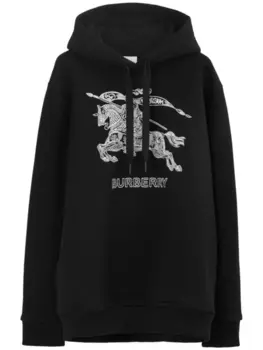 Burberry худи с вышивкой EKD и логотипом, черный