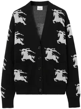 Burberry кардиган EKD вязки интарсия, черный