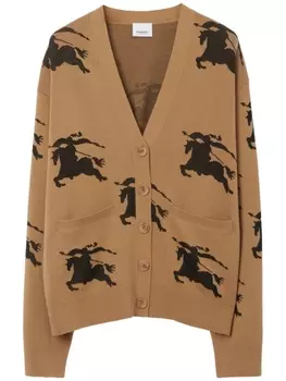 Burberry кардиган EKD вязки интарсия, нейтральный цвет