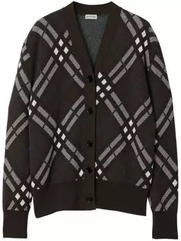 Burberry кардиган в клетку, черный