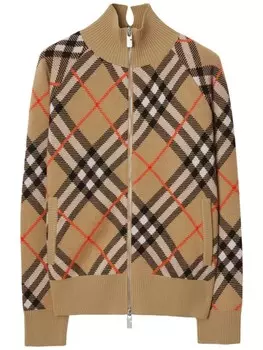 Burberry кардиган в клетку, нейтральный цвет