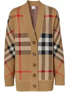 Burberry кардиган в клетку Vintage Check, коричневый