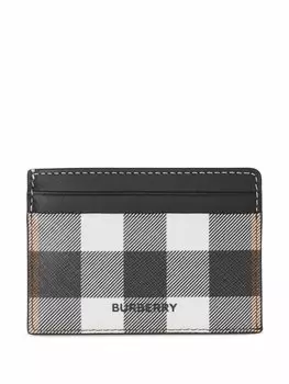 Burberry картхолдер с в клетку, коричневый
