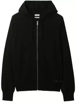 Burberry кашемировое худи на молнии, черный