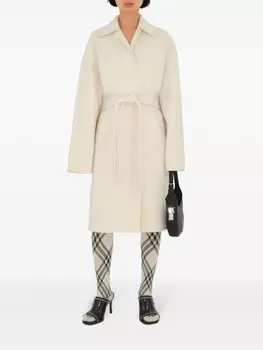 Burberry кашемировое пальто с запахом, нейтральный цвет