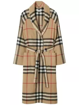 Burberry кашемировый халат в клетку Vintage Check, серый