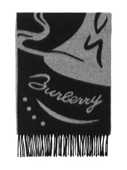 Burberry кашемировый шарф Mirrored Horse, черный