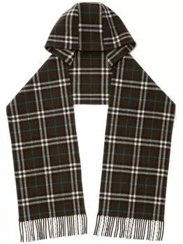 Burberry кашемировый шарф с капюшоном, коричневый
