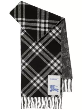 Burberry кашемировый шарф с принтом роз, черный