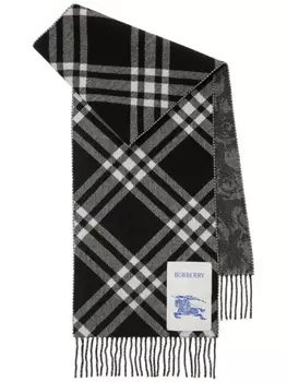 Burberry кашемировый шарф с принтом роз, черный