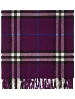 Burberry кашемировый шарф в клетку, фиолетовый