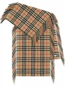 Burberry кашемировый шарф в клетку, коричневый