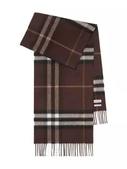Burberry кашемировый шарф в клетку, коричневый