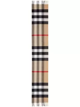 Burberry кашемировый шарф в клетку, нейтральный цвет