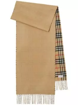 Burberry кашемировый шарф в клетку, нейтральный цвет
