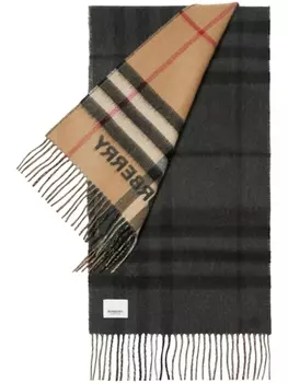 Burberry кашемировый шарф в клетку, нейтральный цвет