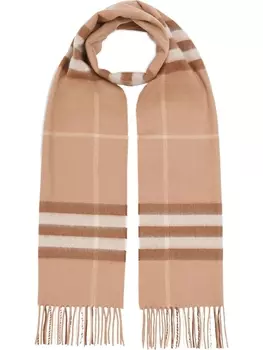 Burberry кашемировый шарф в клетку, нейтральный цвет