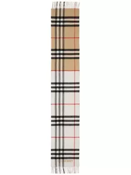 Burberry кашемировый шарф в клетку, нейтральный цвет