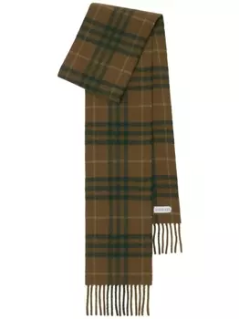 Burberry кашемировый шарф в клетку, нейтральный цвет