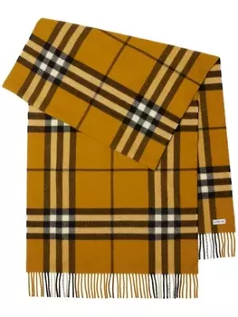 Burberry кашемировый шарф в клетку, нейтральный цвет