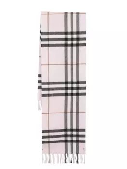 Burberry кашемировый шарф в клетку, розовый