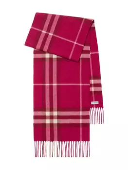 Burberry кашемировый шарф в клетку, розовый