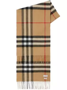 Burberry кашемировый шарф в клетку Vintage Check, коричневый