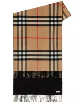 Burberry кашемировый шарф в клетку Vintage Check, черный