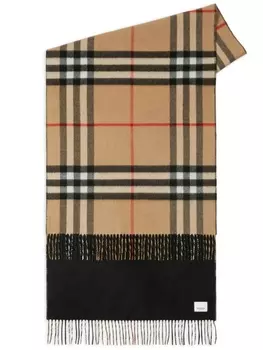 Burberry кашемировый шарф в клетку Vintage Check, нейтральный цвет