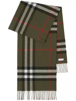 Burberry кашемировый шарф в клетку Vintage Check, зеленый