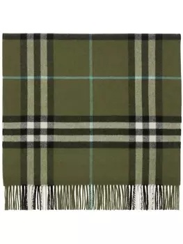 Burberry кашемировый шарф в клетку, зеленый
