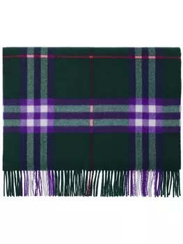 Burberry кашемировый шарф в клетку, зеленый