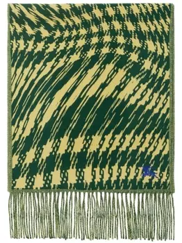 Burberry кашемировый шарф Warped в ломаную клетку, зеленый