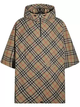 Burberry кейп в клетку, нейтральный цвет