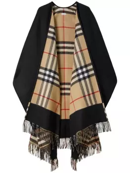 Burberry кейп в клетку Vintage Check, черный