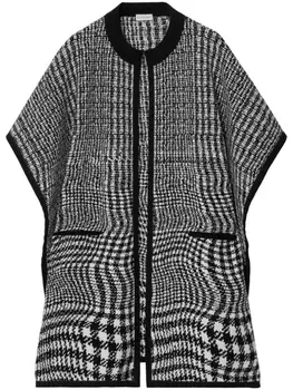 Burberry кейп в ломаную клетку, черный
