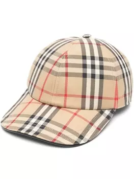 Burberry кепка в клетку тартан, нейтральный цвет
