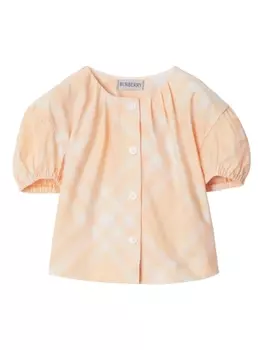 Burberry Kids блузка в клетку, оранжевый