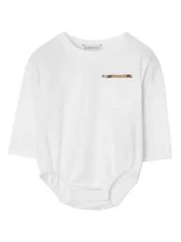 Burberry Kids боди с отделкой в клетку Vintage Check, белый